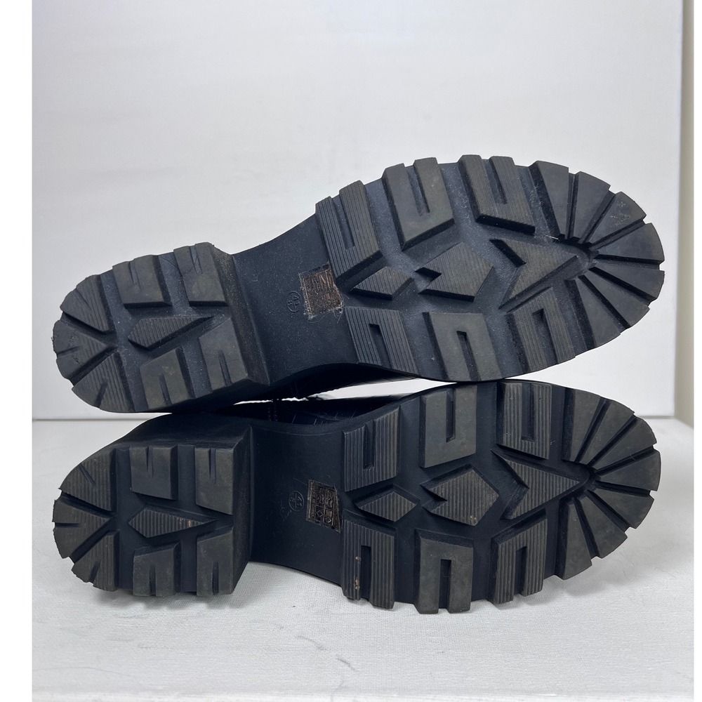 Boohoo Wide Fit Chunky Heeled Black Crocodile Chelsea Boots Size 8 Punk Goth Emo - Picture 8 of 8